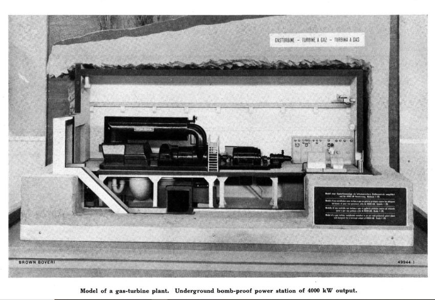 Fot 5. Turbina gazowa w schronie przeciwlotniczym Fot. Brown Boveri