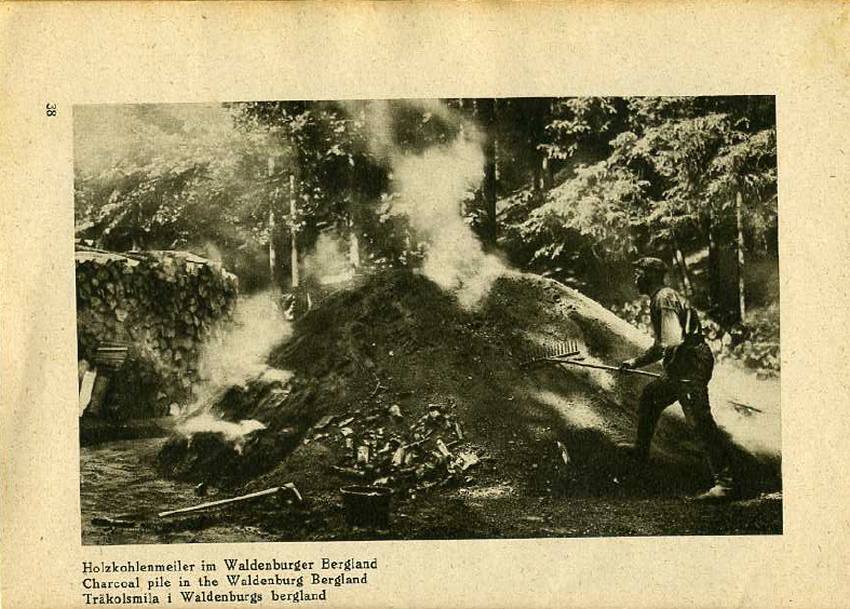Fot 38. Wypał węgla drzewnego w Górach Wałbrzyskich fot. Mittmann Waldenburg