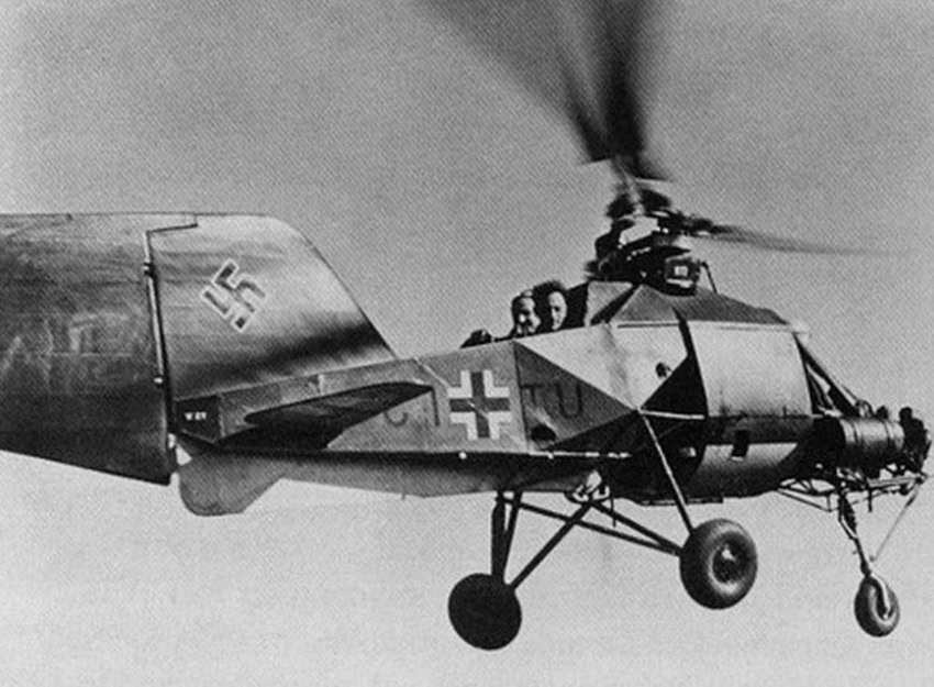 Fot 4. Śmigłowiec Fl-282 V21 testy lotów. Fot 4. Śmigłowiec Fl-282 V21 testy lotów.
